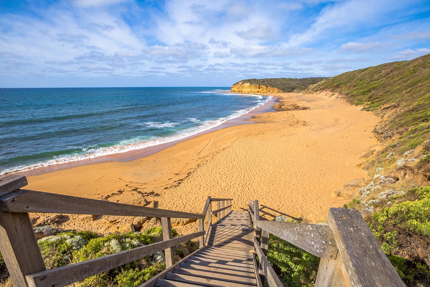 Η θρυλική παραλία Bells της ταινίας Point Break, κοντά στο Torquay, πύλη στην ακτή Surf της Βικτώριας, Αυστραλία