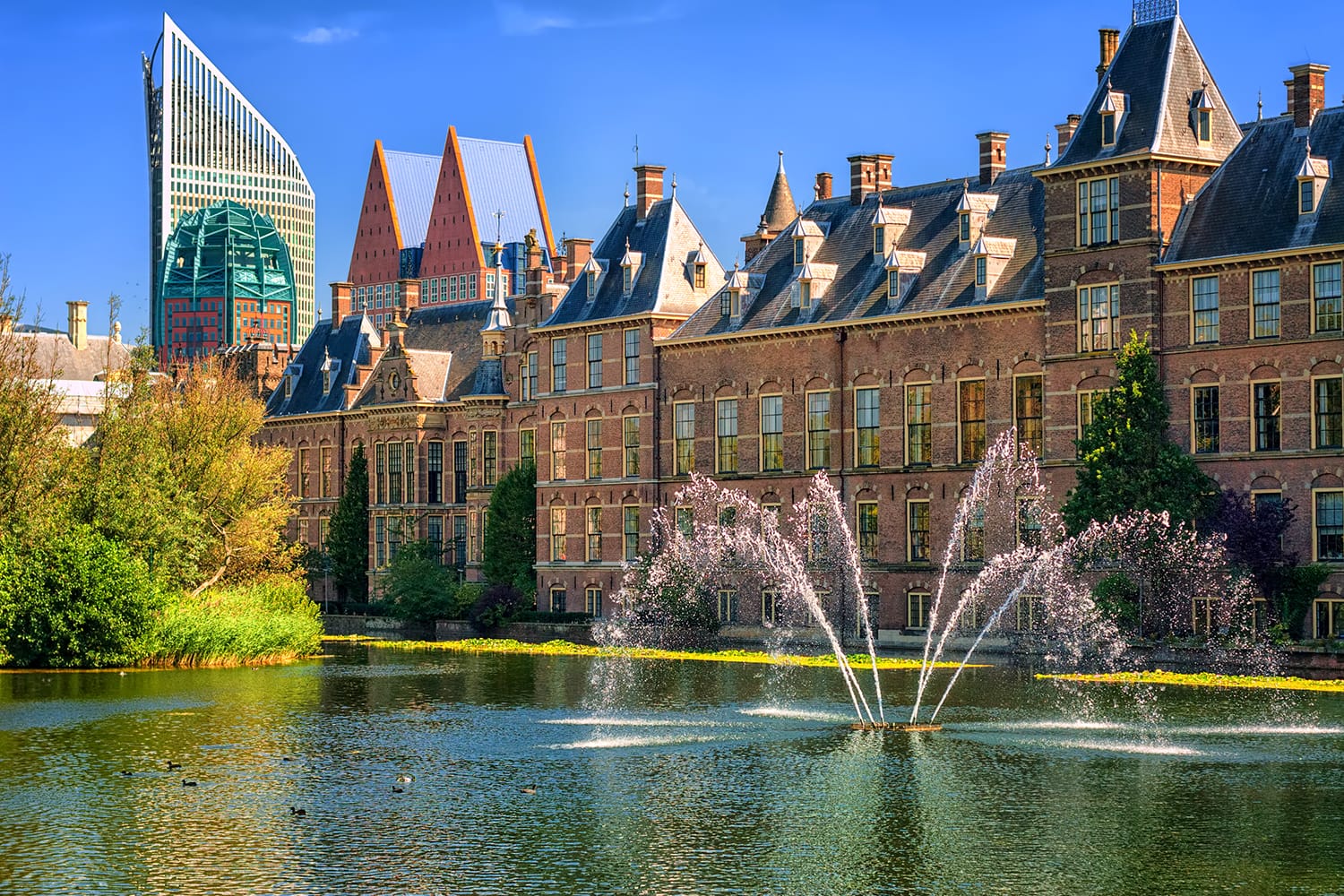 iew of the Binnenhof palace on place of Parliament, The Hague, Netherlands