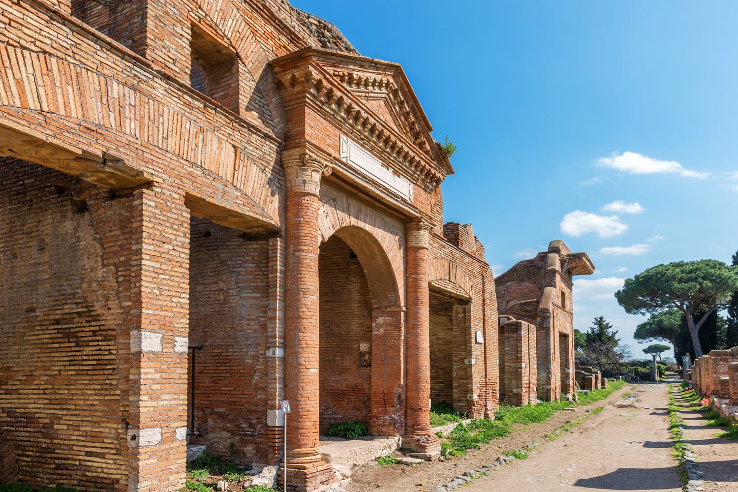 Roman ancient ruins in Ostia Antica, near Rome, Italy