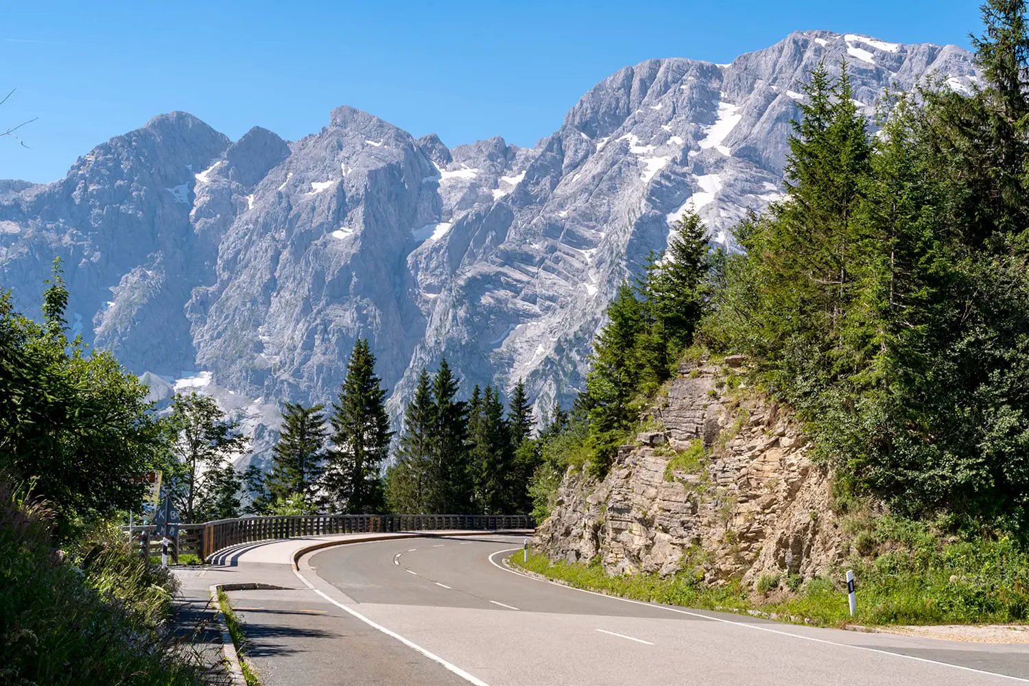 Rossfeld Panorama Strasse Alpine pass road in Berchtesgaden National Park in Bavaria, Germany