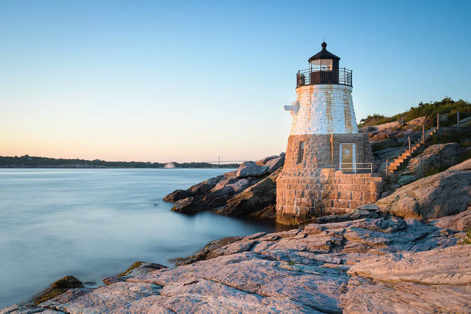 Sunset at Castle Hill Lighthouse on Newport, Rhode Island, USA