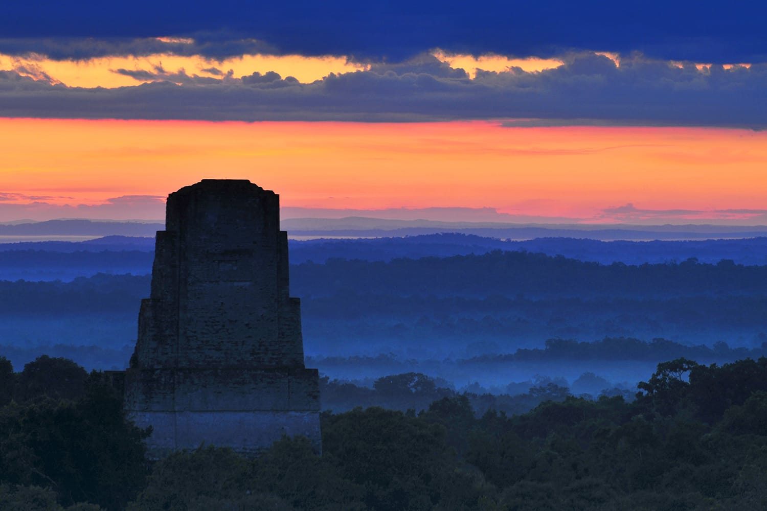 Sunset from Temple IV in Tikal, Guatemala
