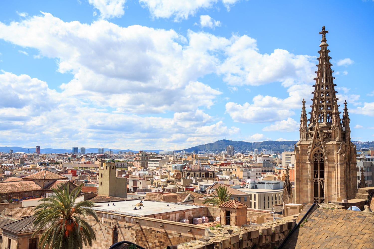 Η θέα από την κορυφή του καθεδρικού ναού της Βαρκελώνης