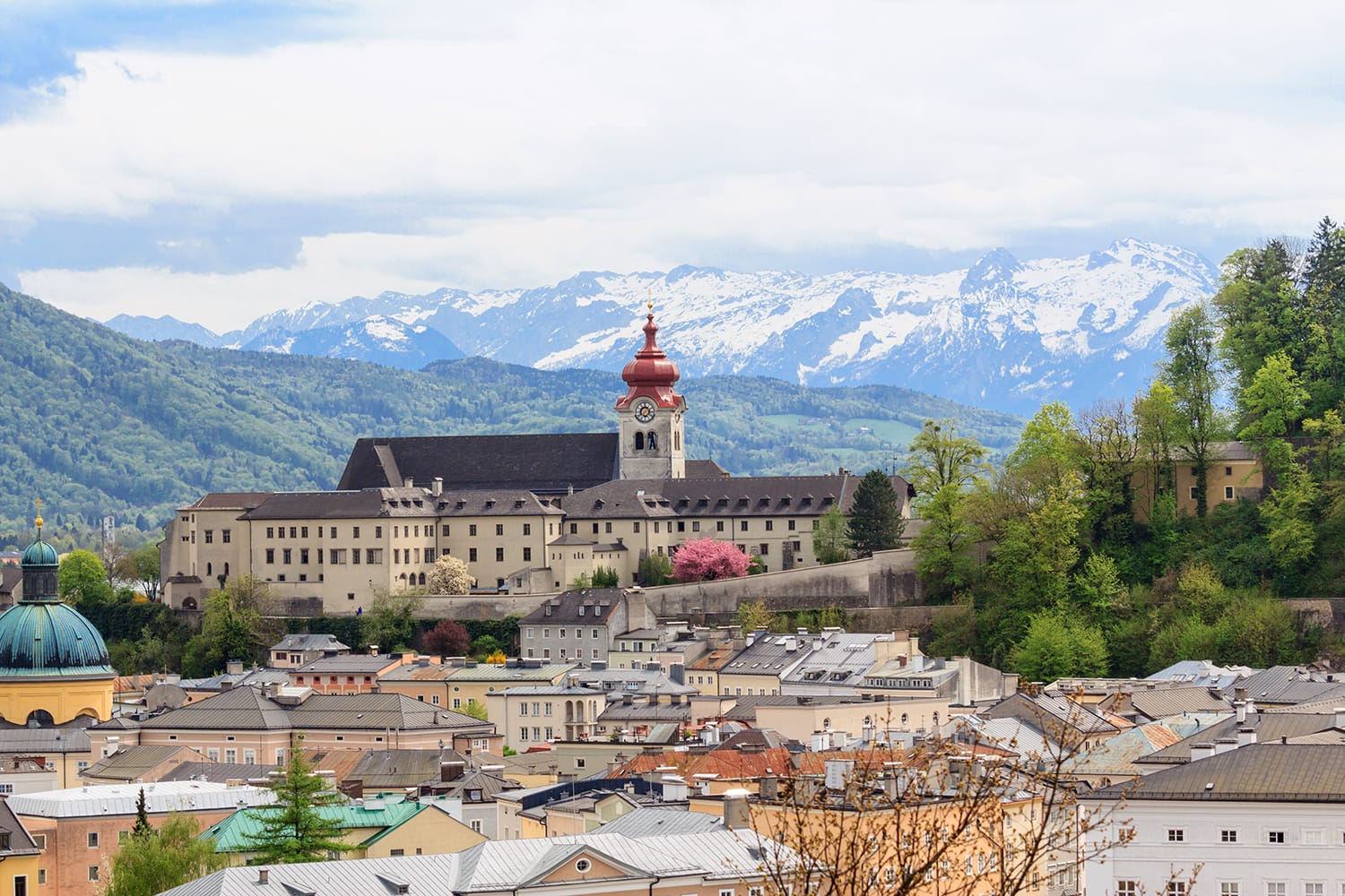 View of Nonnberg Abbey in Salzburg, Austria