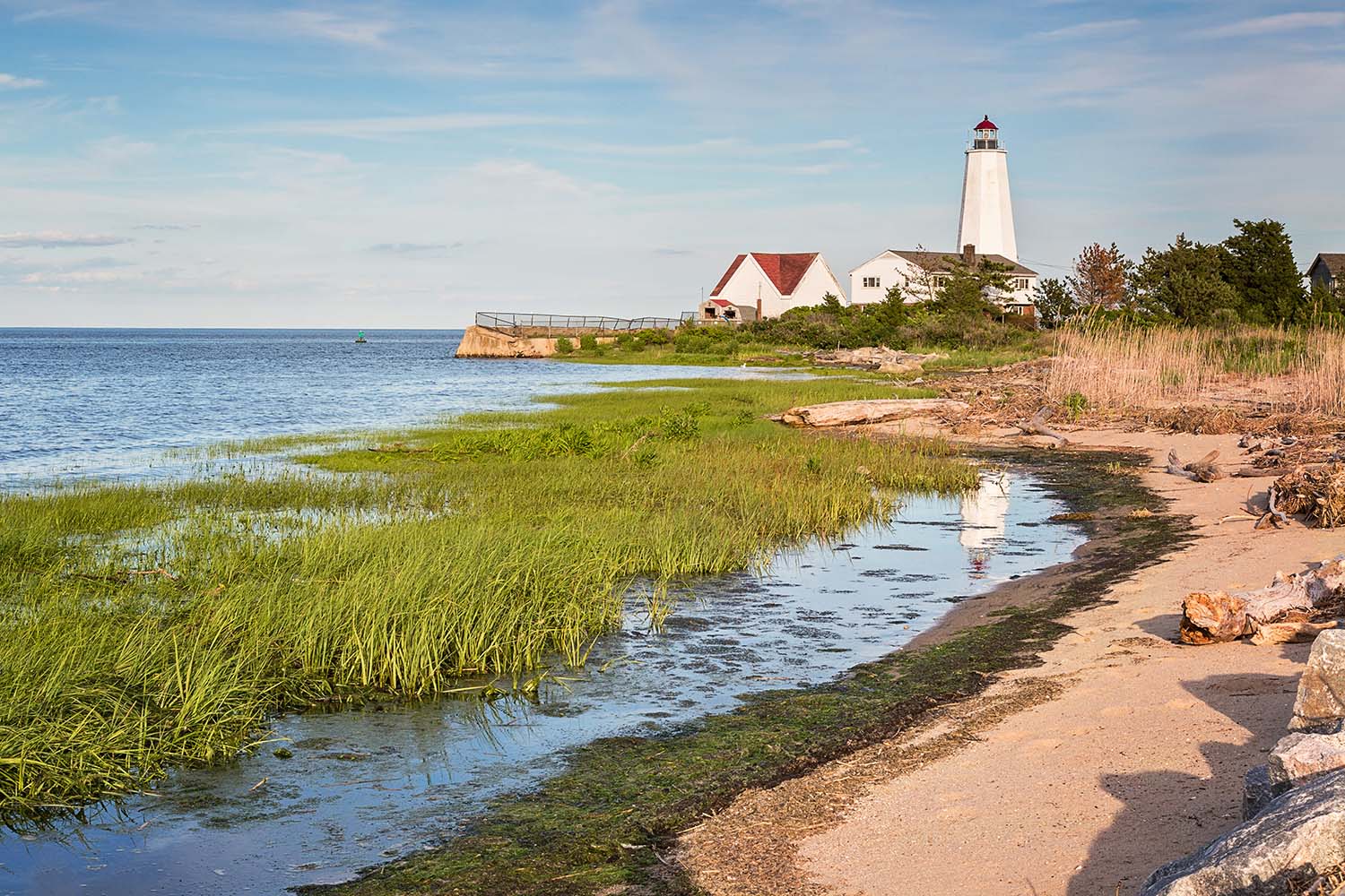 Lynde Point Lighthouse in Saybrook, Connecticut, USA