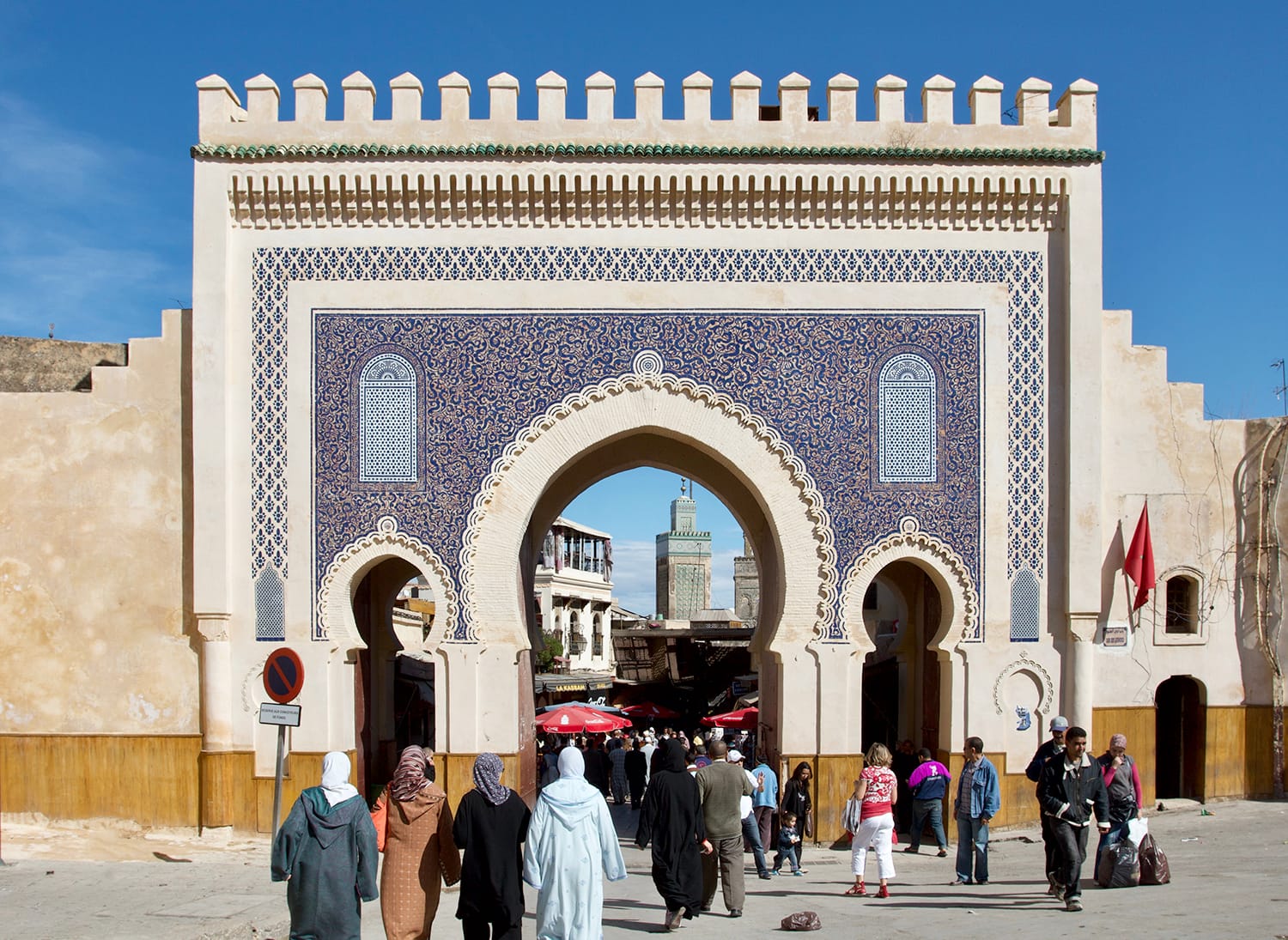 Bab Bou Jeloud gate (blue gate), Fez, Morocco