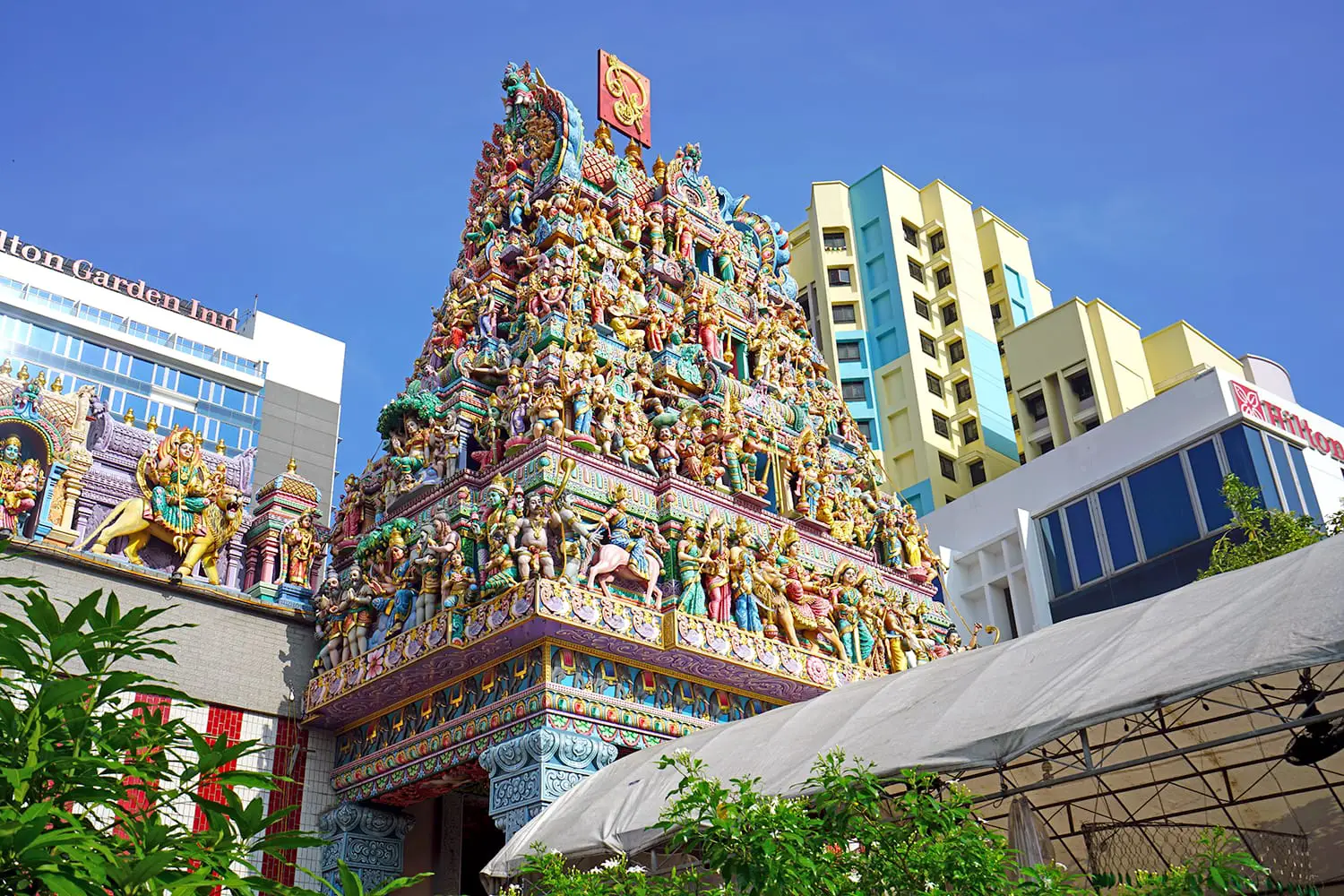 The Sri Veeramakaliamman Temple, located on Serangoon Street in Little India, Singapore