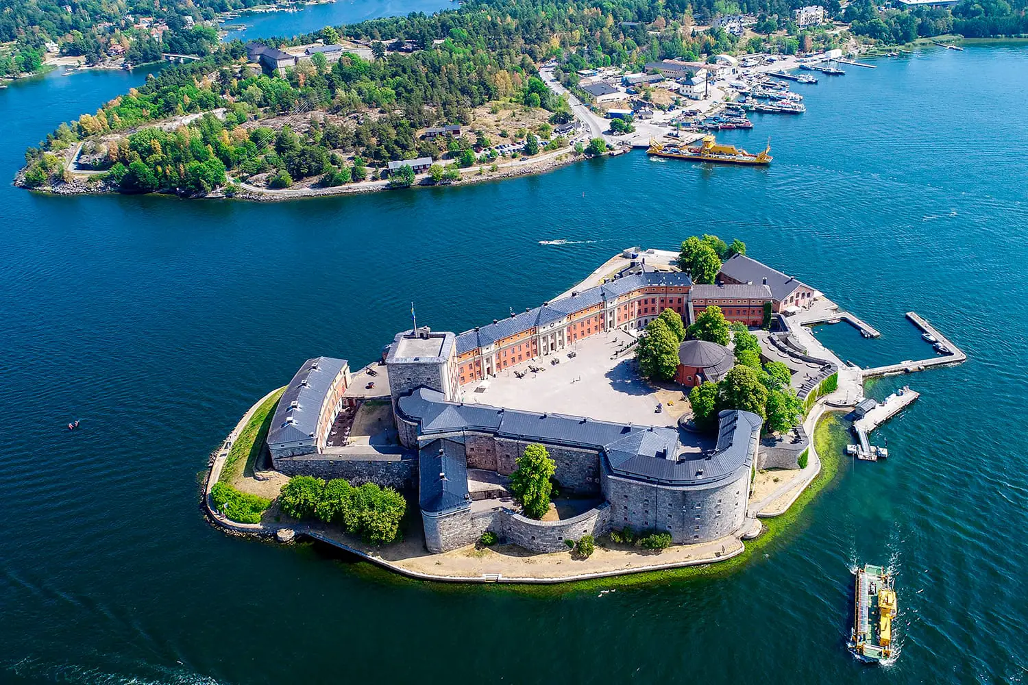 Εναέρια άποψη του κάστρου σε Vaxholm, Σουηδία