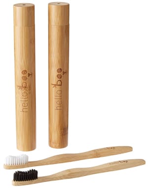 Hello Boo Bamboo Toothbrush Set with Travel Case