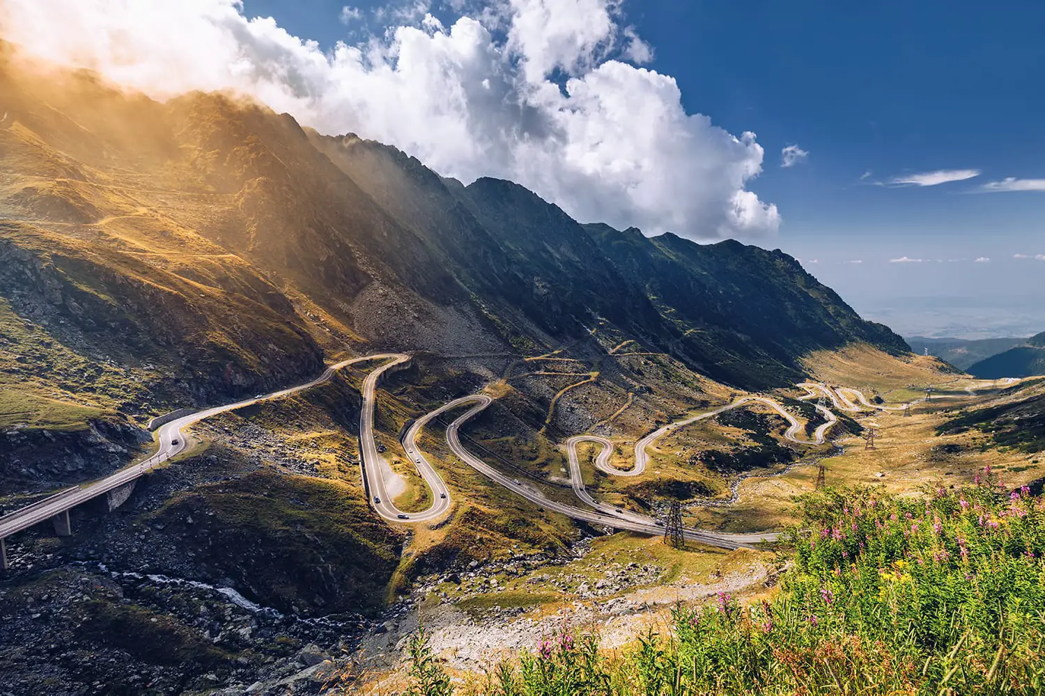 Transfagarasan pass in summer. Crossing Carpathian mountains in Romania, Transfagarasan is one of the most spectacular mountain roads in the world