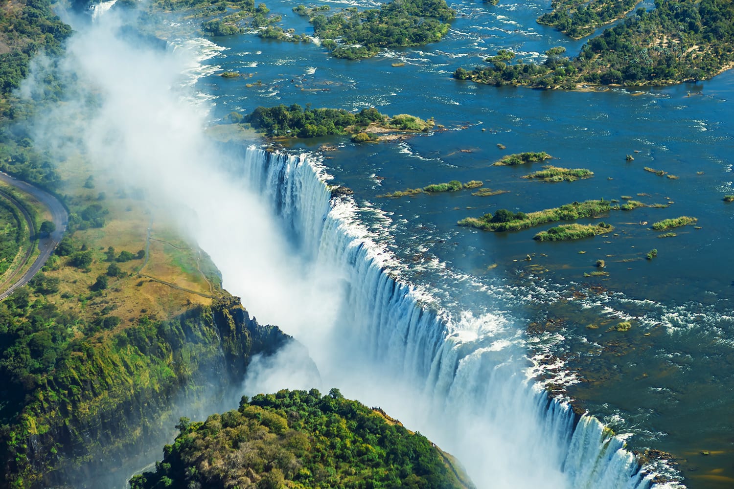 Aerial view of Victoria Falls in Zambia and Zimbabwe, Africa
