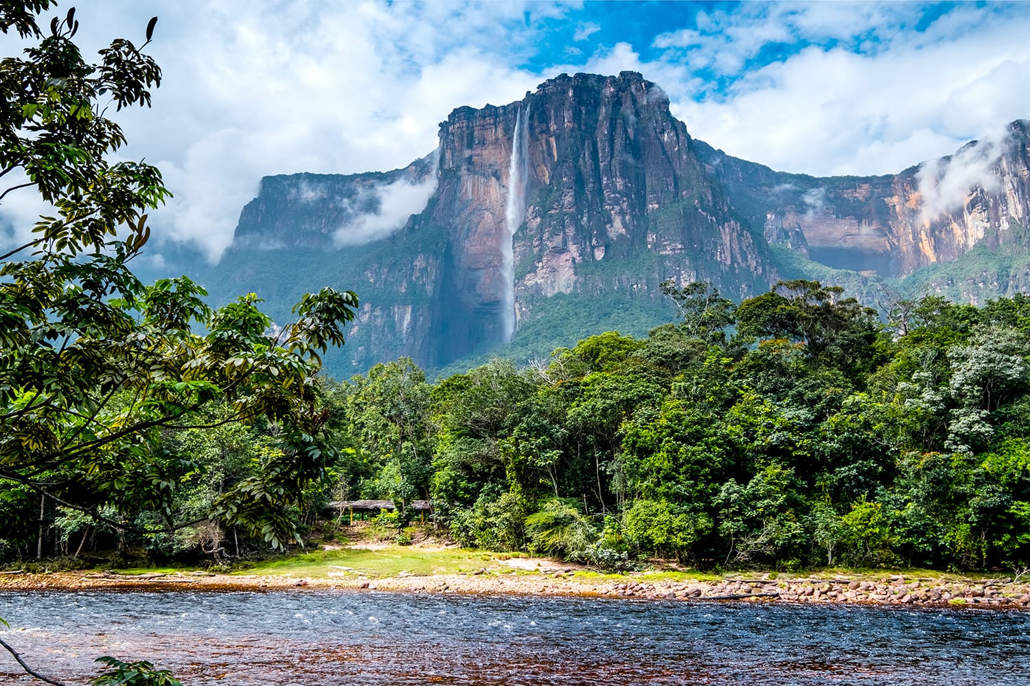 Angel Falls from afar, Colors of Canaima National Park, Venezuela