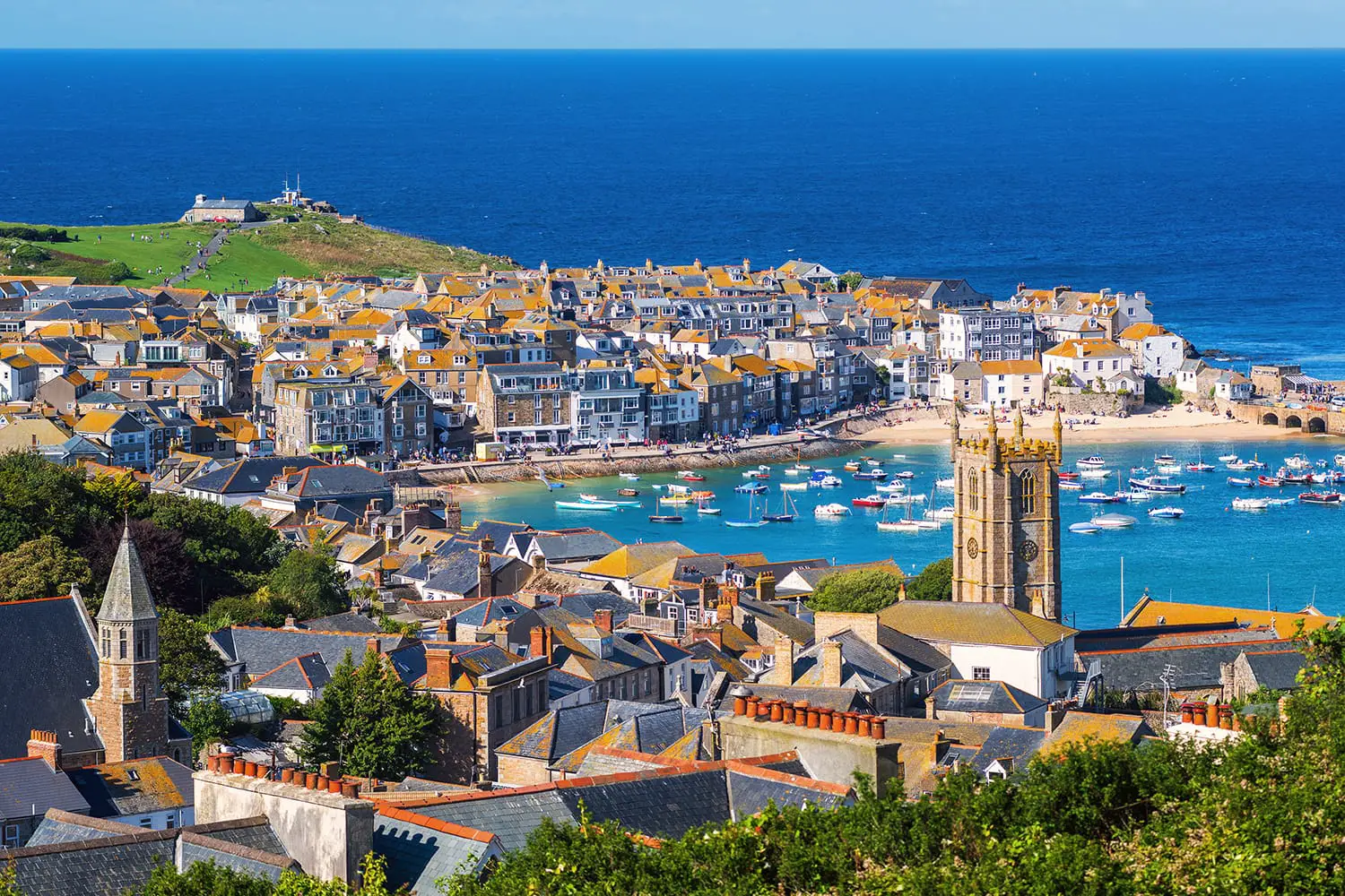 Picturesque St Ives, a popular seaside town and port in Cornwall, England, UK
