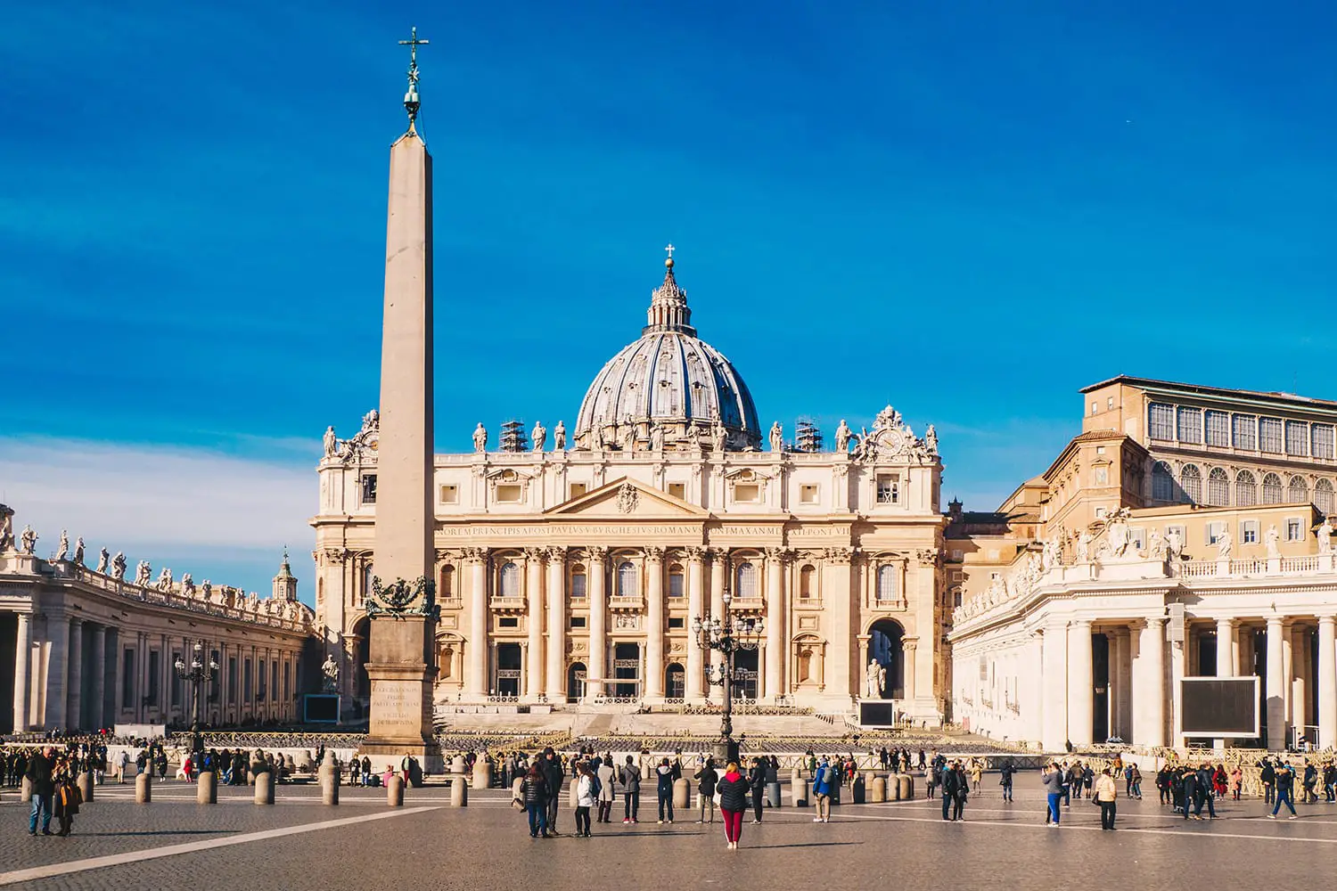 St. Peter's square and Saint Peter's Basilica in the Vatican City in Rome, Italy