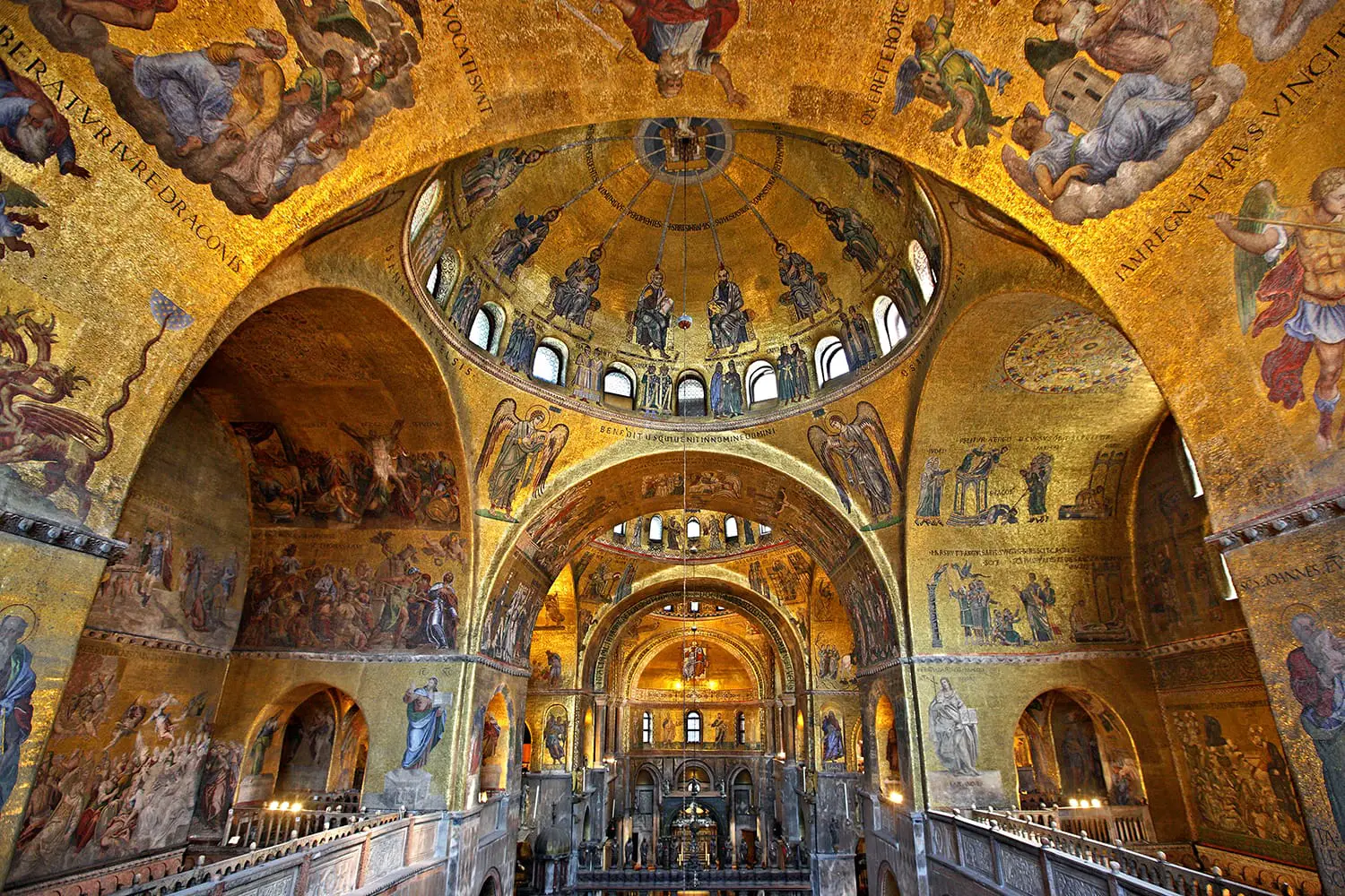 Amazing mosaics inside the Basilica di San Marco, Venice, Italy