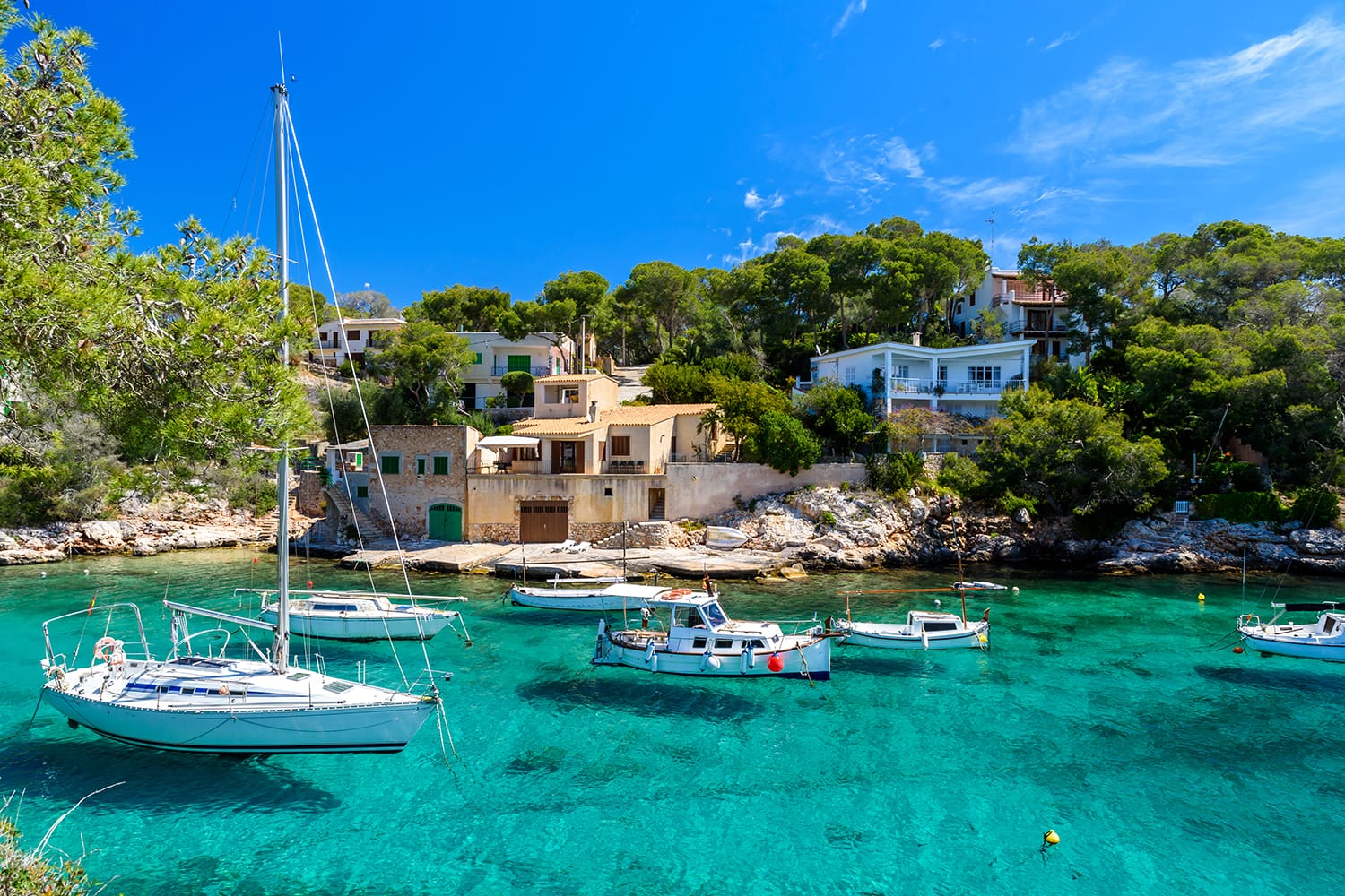 Beautiful coast and harbour of Cala Figuera in Mallorca, Spain