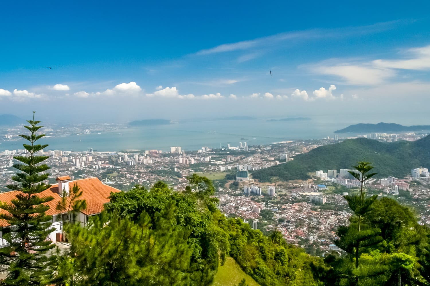 Panorama of Penang ( Georgetown ) in Malaysia seen from Penang Hill