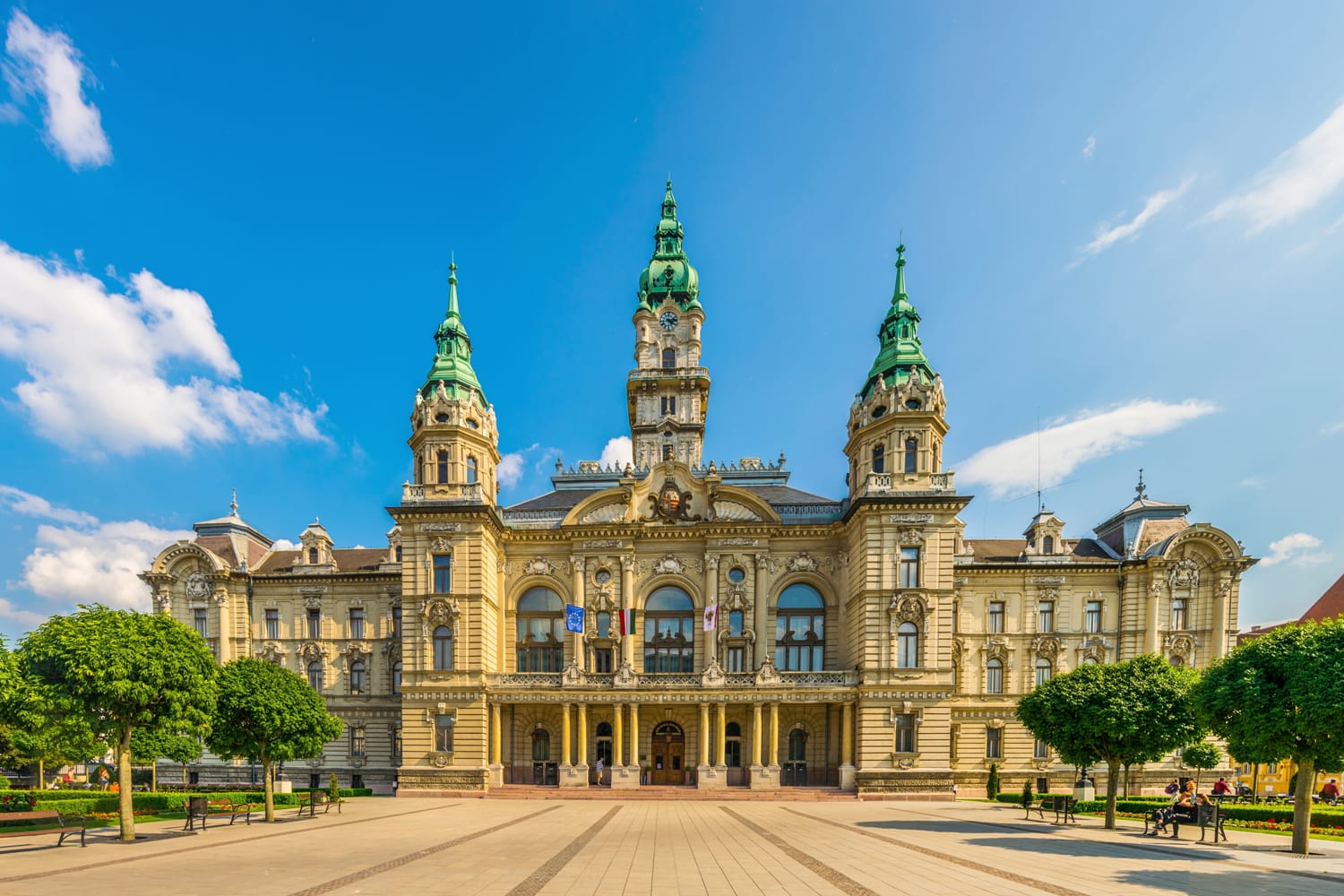 View of the town hall in Gyor, Hungary