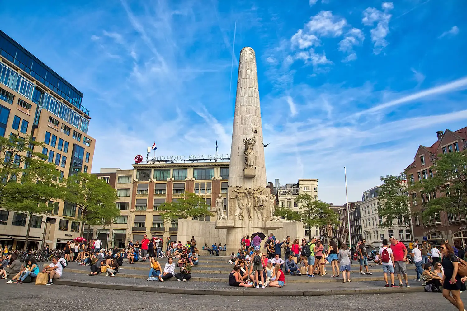 The monument on the Dam square in Amsterdam the Netherlands