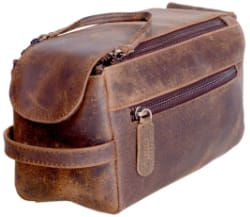 KomalC Buffalo Leather Dopp Kit Travel