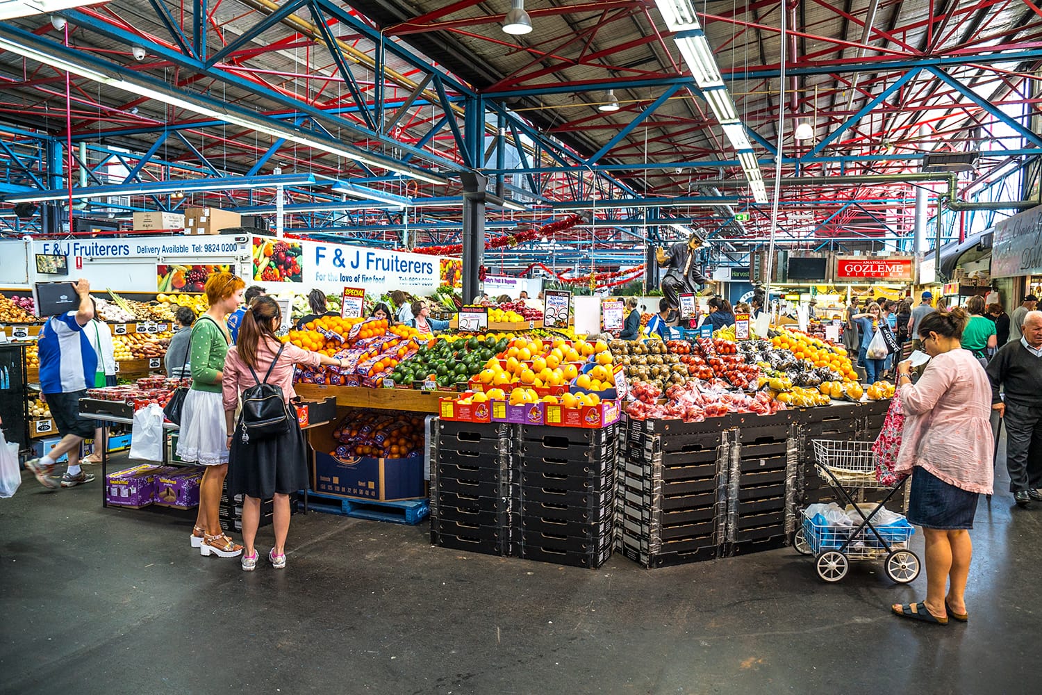People shopping at the Prahan Market in South Yarra, Melbourne, Australia