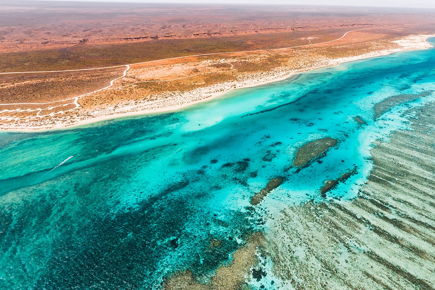 Aerial view of the Ningaloo Reef in Exmouth, Australia