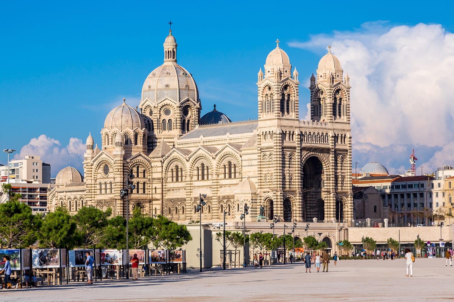 Cathedral de la Major in a summer day in Marseille, France