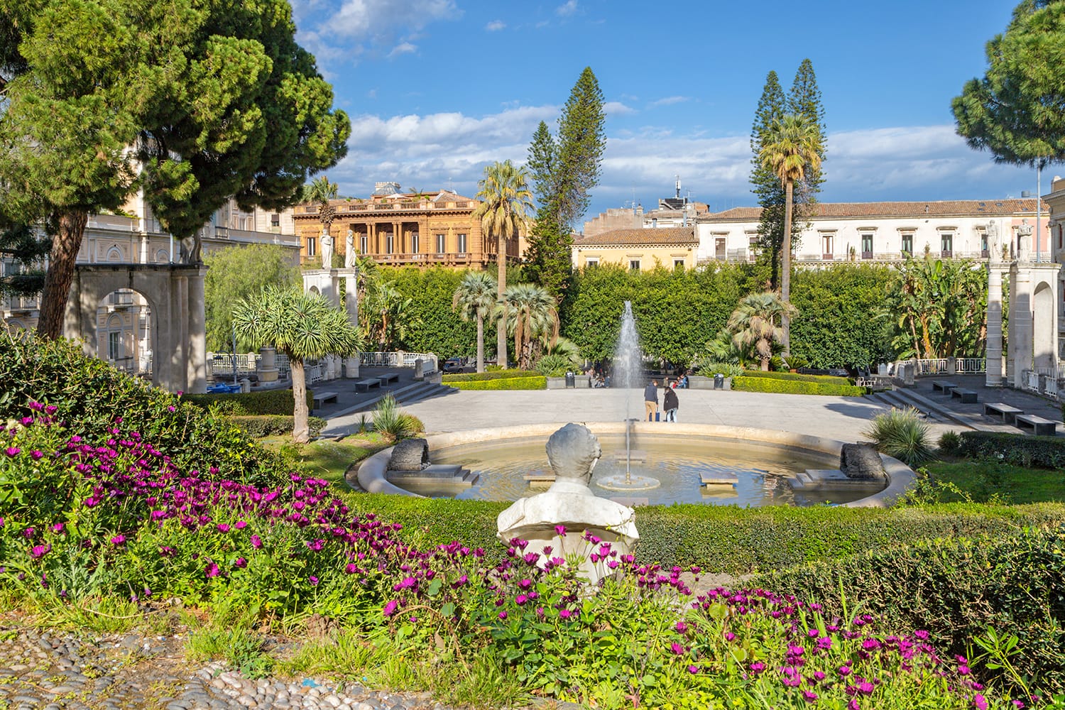 Giardino Bellini park in Catania, Sicily, Italy