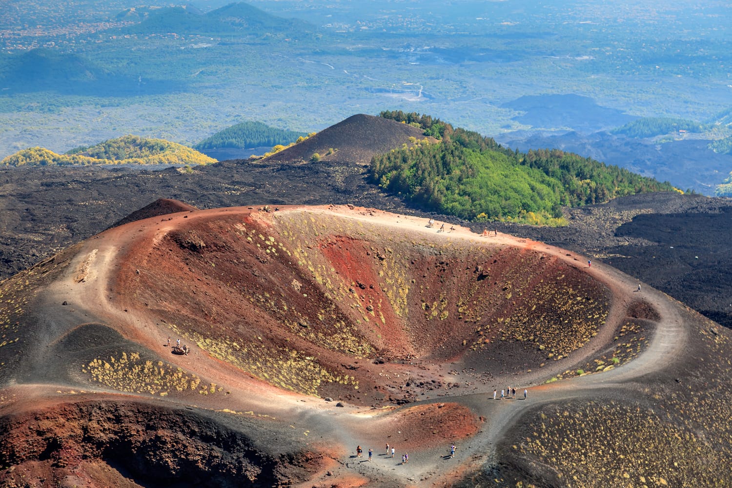 Collapsed volcano cone, Mount Etna, Sicily, Italy