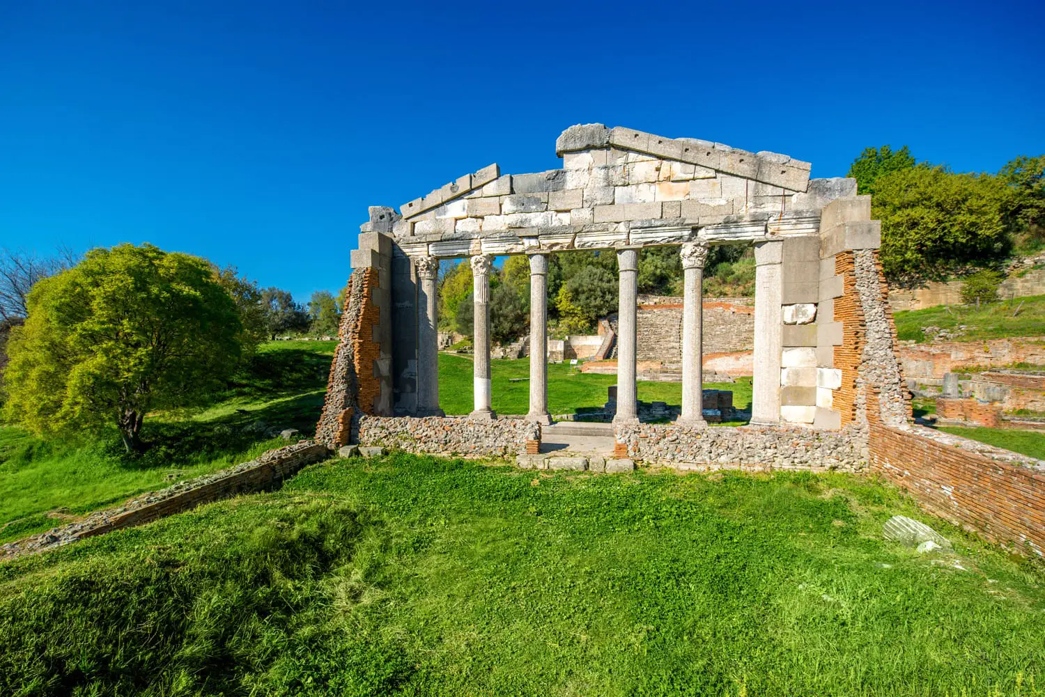 Temple ruins in Ancient Apollonia in Albania