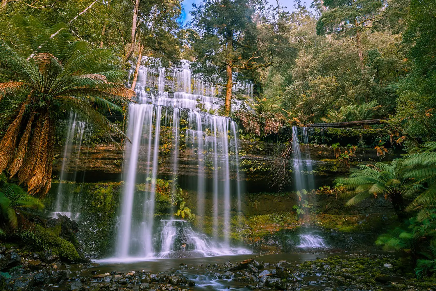 Beautiful Russell Falls, Mount Field National Park, Tasmania, Australia