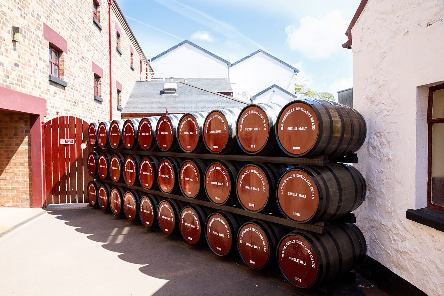 Buildings and exterior of Old Bushmills Distillery, County Antrim, Northern Ireland