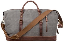 S-ZONE Canvas Leather Travel Duffel Bag