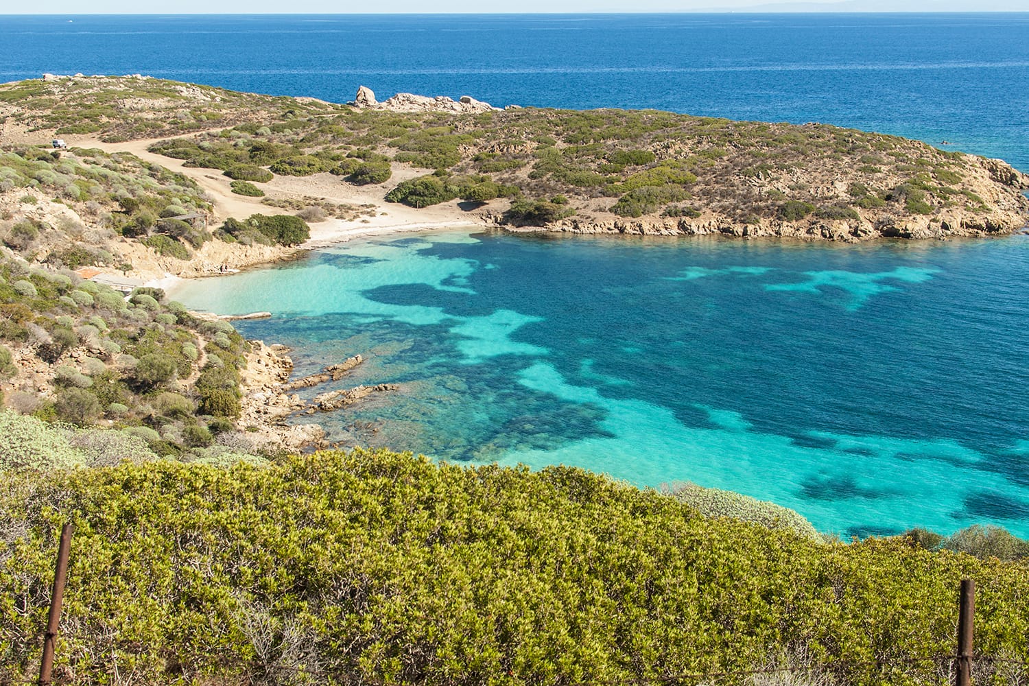 Paradise beach of Asinara Island, Sardinia, Italy. Mediterranean Sea