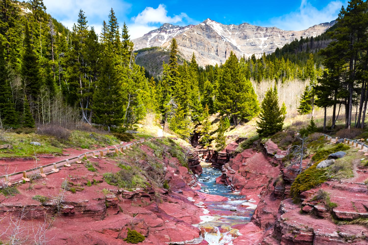 Scenic views of Red Rock Canyon, Waterton National Park Alberta Canada