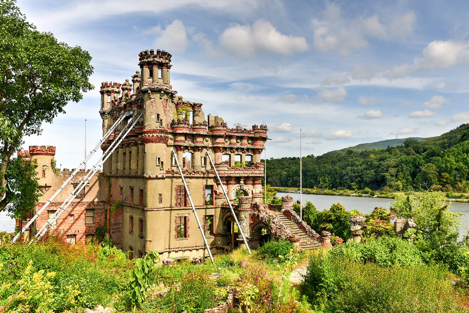 Bannerman Castle Armory on Pollepel Island in the Hudson River, New York, USA
