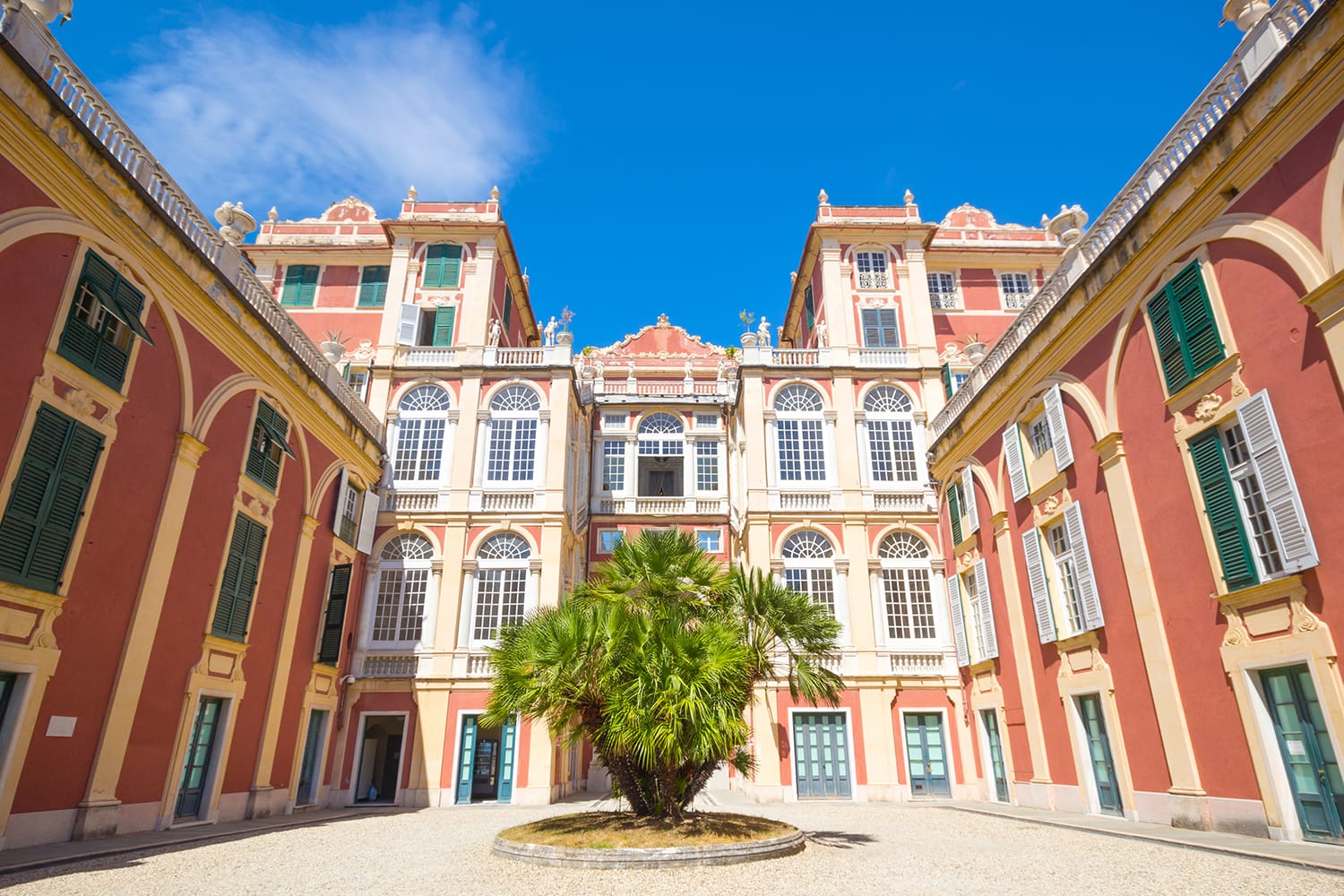 Courtyard of Palazzo Reale in Genoa, Italy