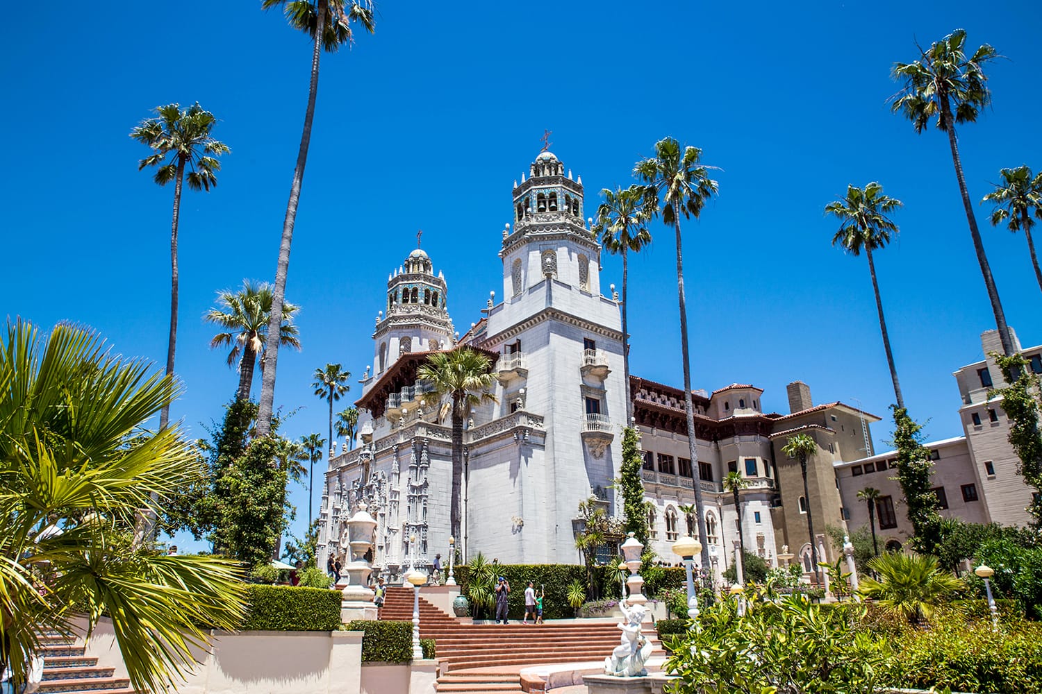 East side view of Hearst Castle in California, USA
