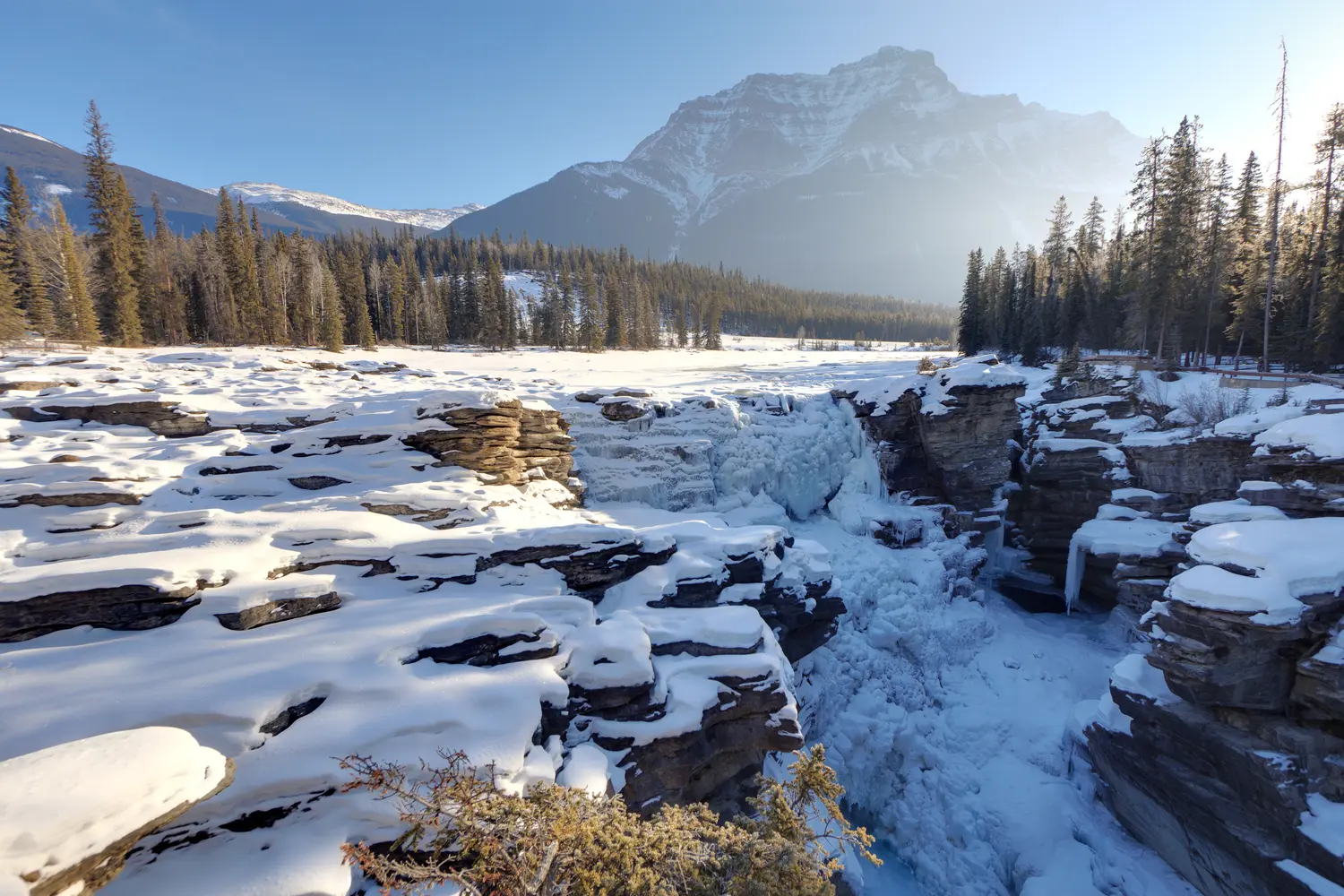 Καταρράκτες Athabasca στον Jasper το χειμώνα